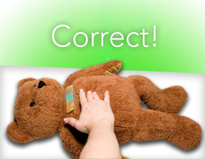 Correct CPR Teddy Compressions